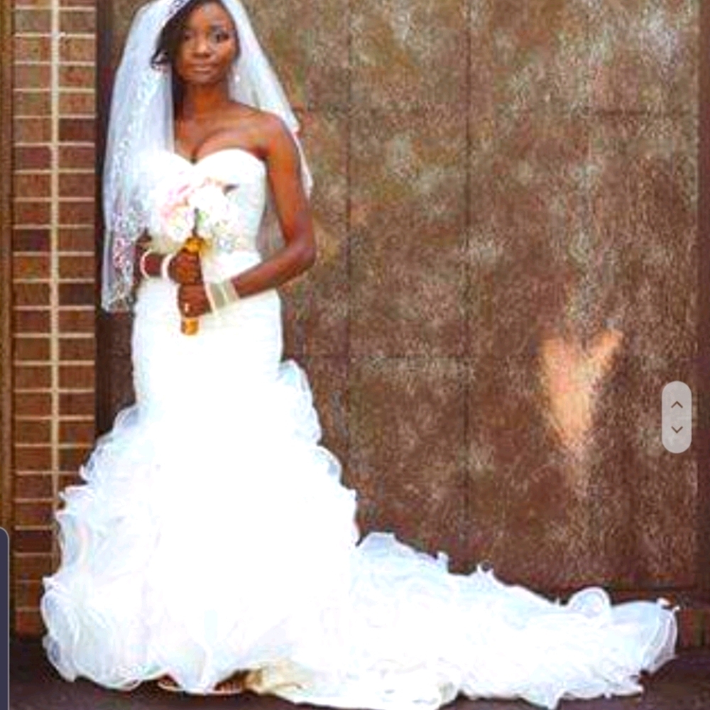 Mermaid Sweetheart Ivory Silver Bridal Dress